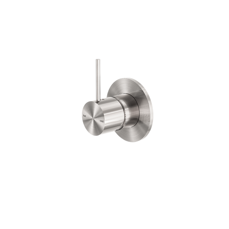 Mecca Shower Mixer Handle Up 80mm Plate Brushed Nickel
