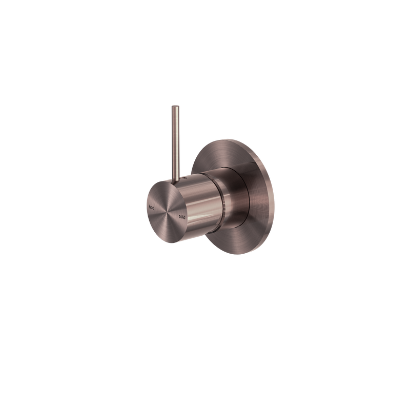 Mecca Shower Mixer Handle Up 80mm Plate Brushed Bronze