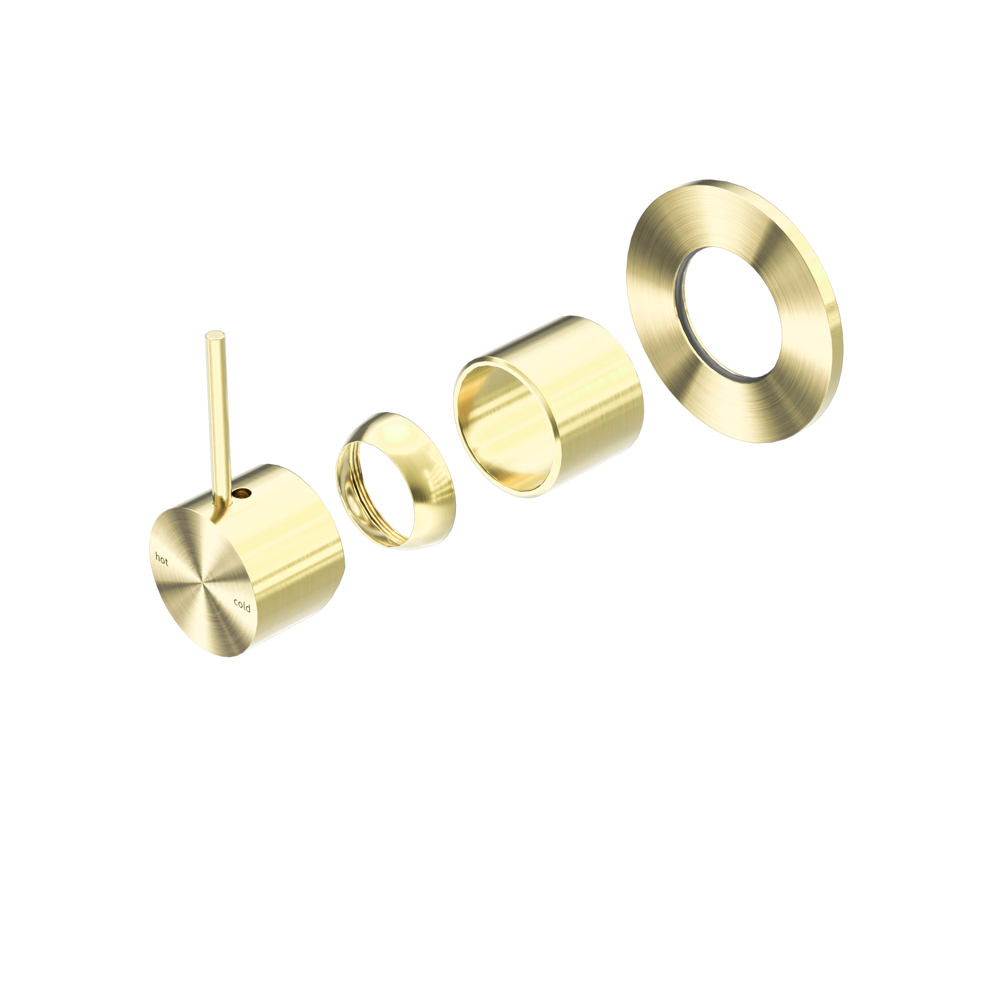 Mecca Shower Mixer Handle Up 80mm Plate Trim Kits Only Brushed Gold