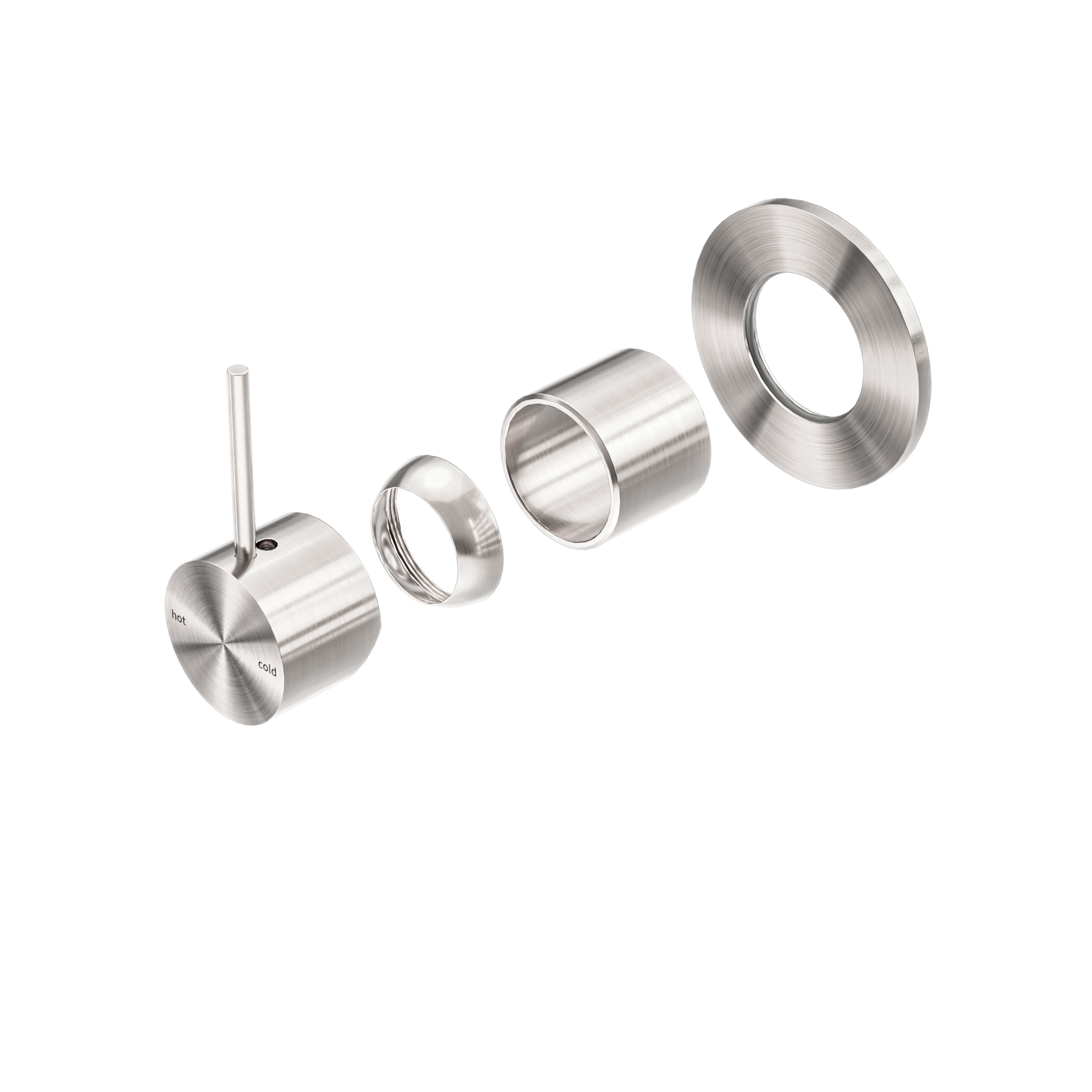 Mecca Shower Mixer Handle Up 80mm Plate Trim Kits Only Brushed Nickel
