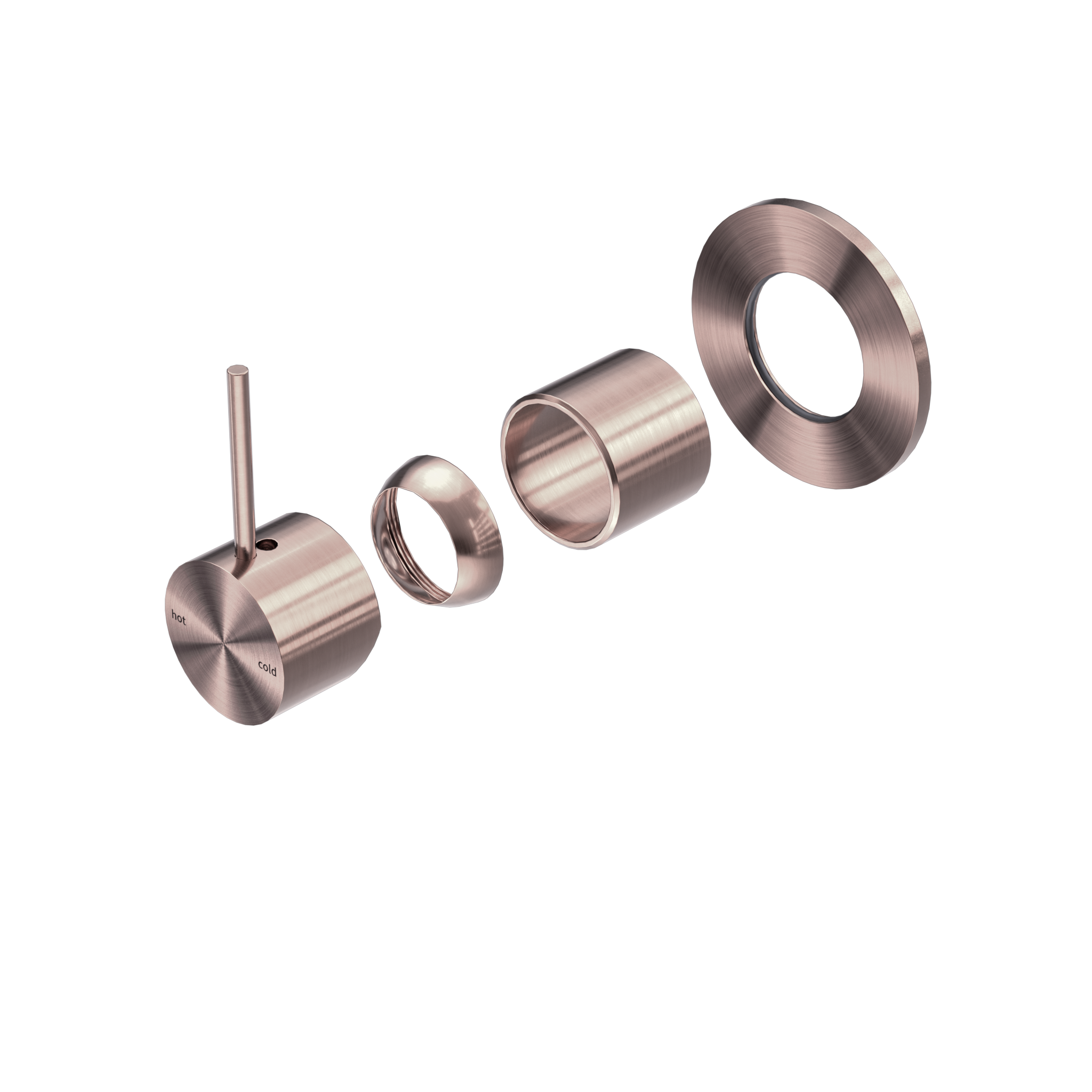 Mecca Shower Mixer Handle Up 80mm Plate Trim Kits Only Brushed Bronze