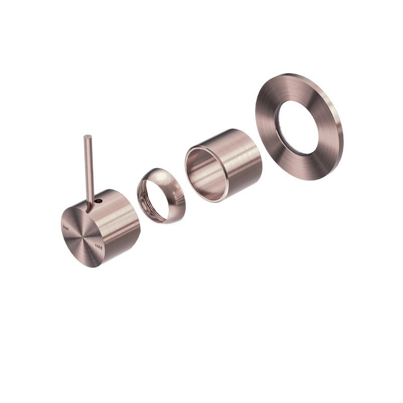 Mecca Shower Mixer Handle Up 80mm Plate Trim Kits Only Brushed Bronze