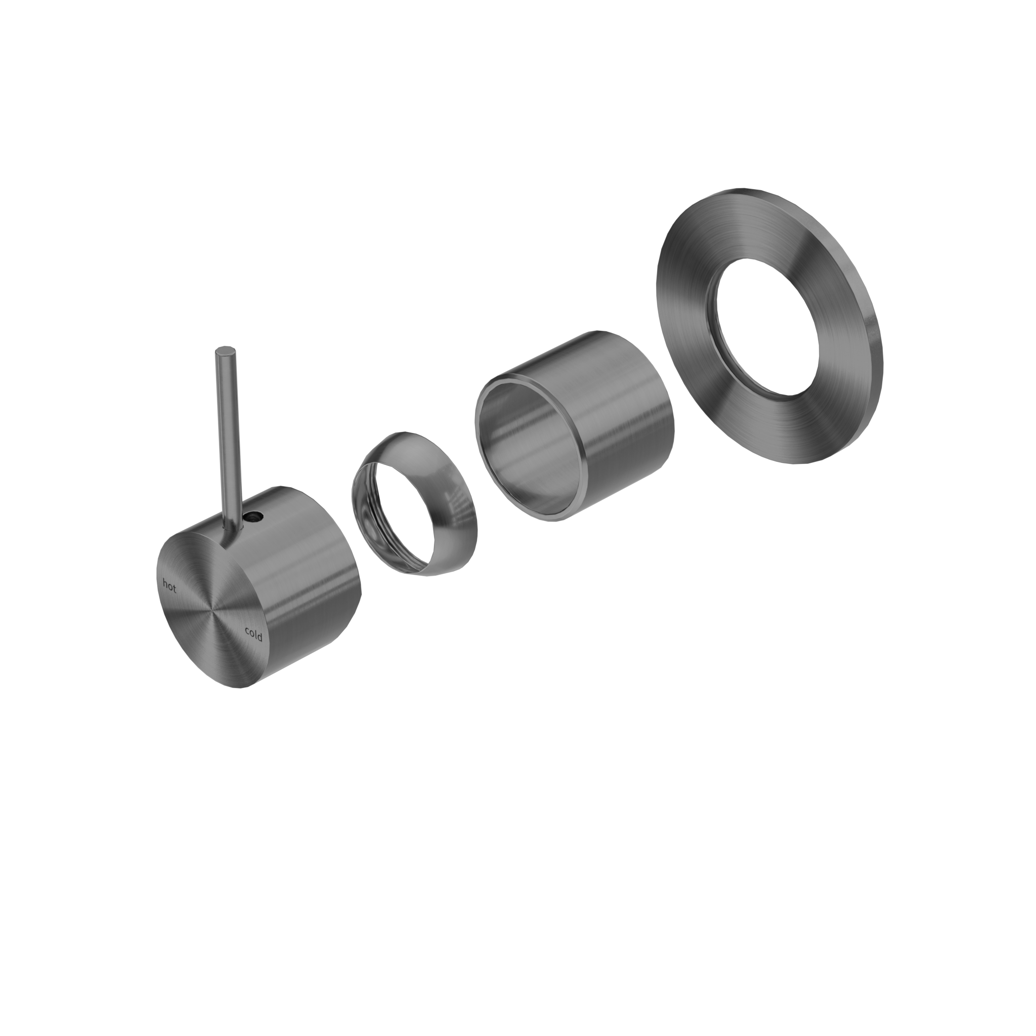 Mecca Shower Mixer Handle Up 80mm Plate Trim Kits Only Gun Metal