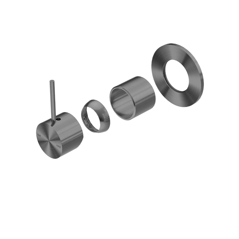 Mecca Shower Mixer Handle Up 80mm Plate Trim Kits Only Gun Metal