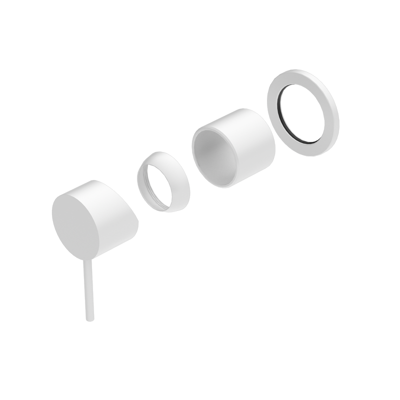 Mecca Shower Mixer 60mm Plate Trim Kits Only Matte White