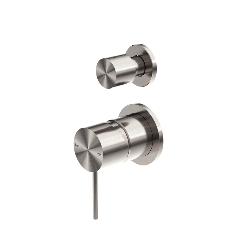 Mecca Shower Mixer With Diverter Separate Back Plate Brushed Nickel
