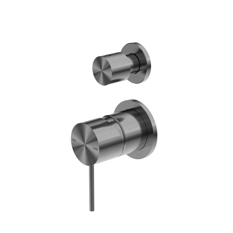Mecca Shower Mixer With Diverter Separate Back Plate Gun Metal