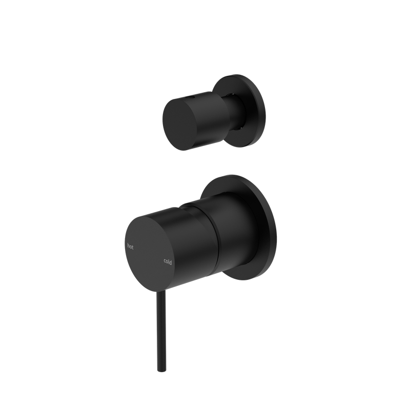 Mecca Shower Mixer With Diverter Separate Back Plate Matte Black