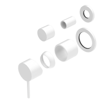 Mecca Shower Mixer With Diverter Separate Back Plate Trim Kits Only Matte White