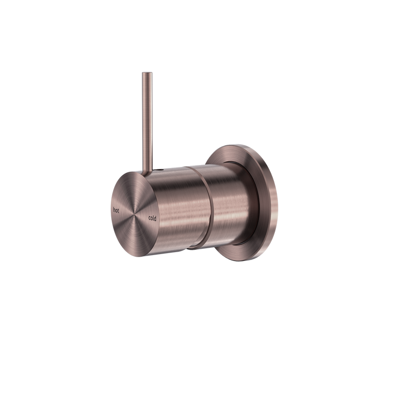 Mecca Shower Mixer 60mm Handle Up Plate Brushed Bronze