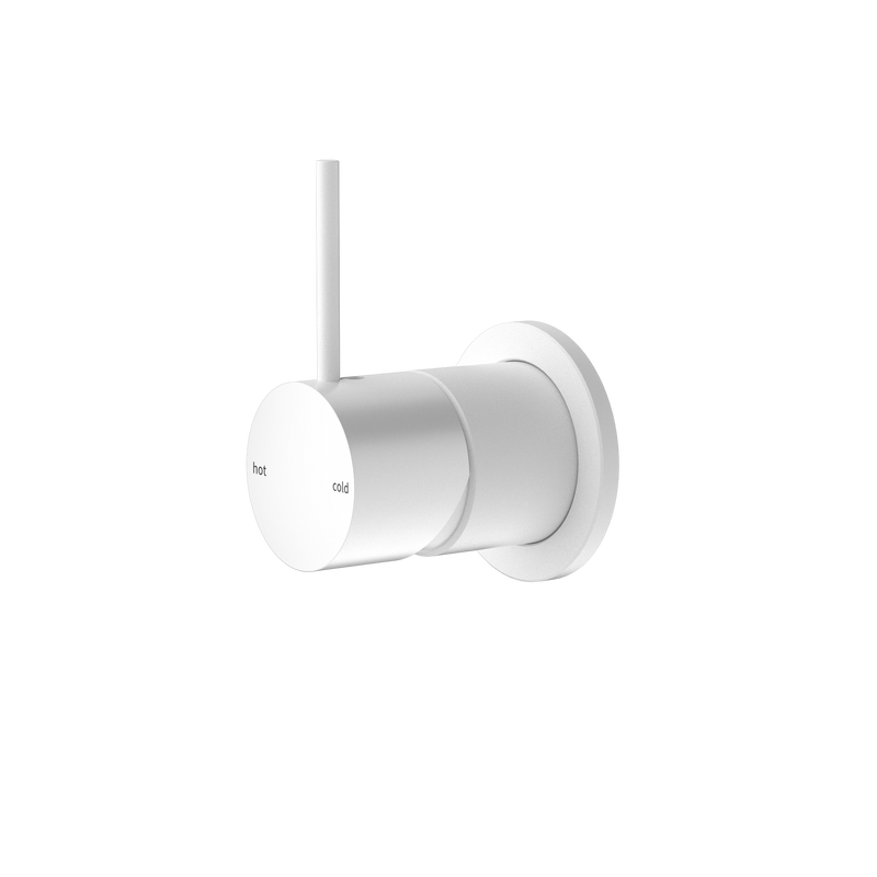 Mecca Shower Mixer 60mm Handle Up Plate Matte White