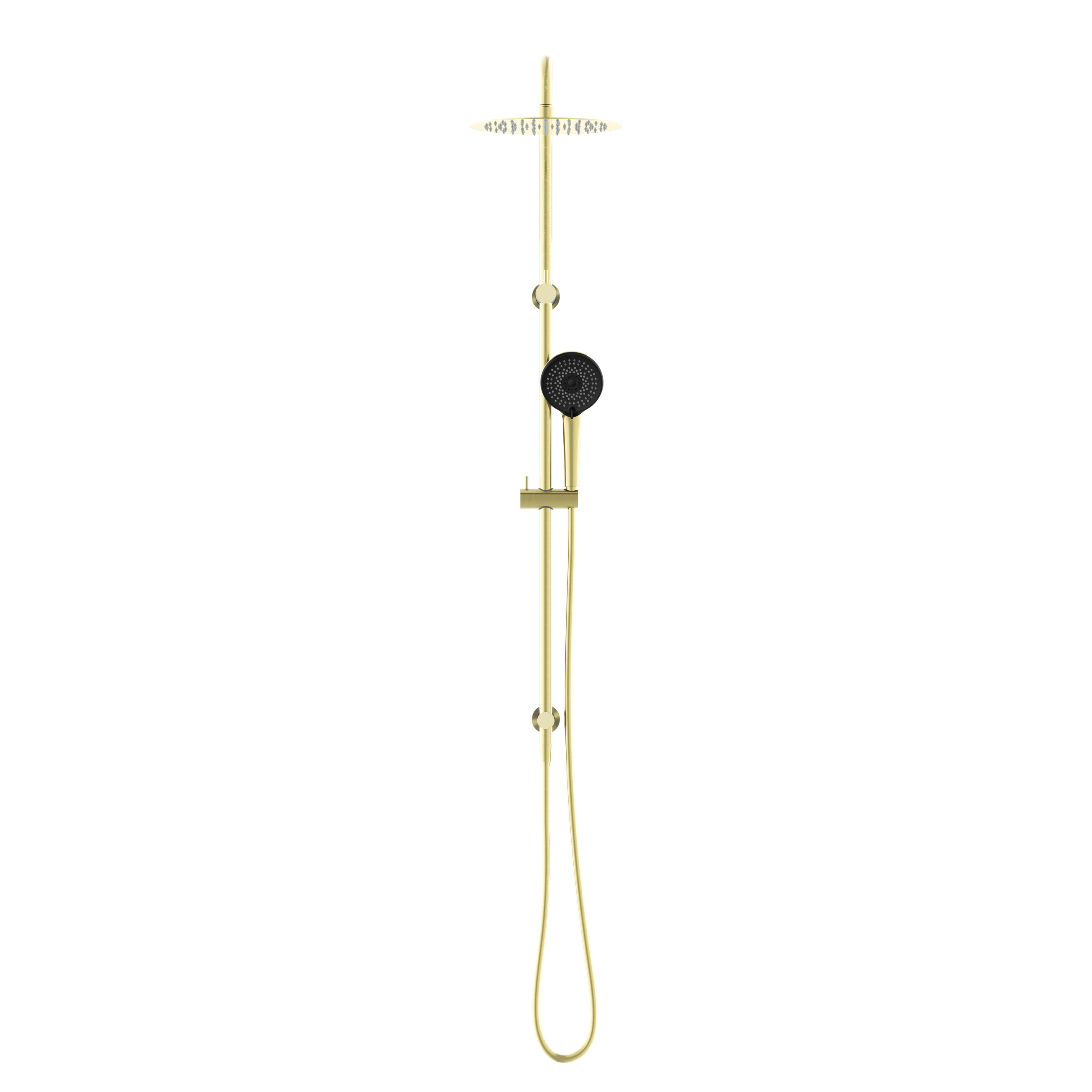 Round Project Twin Shower Brushed Gold