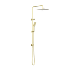 Square Project Twin Shower Brushed Gold