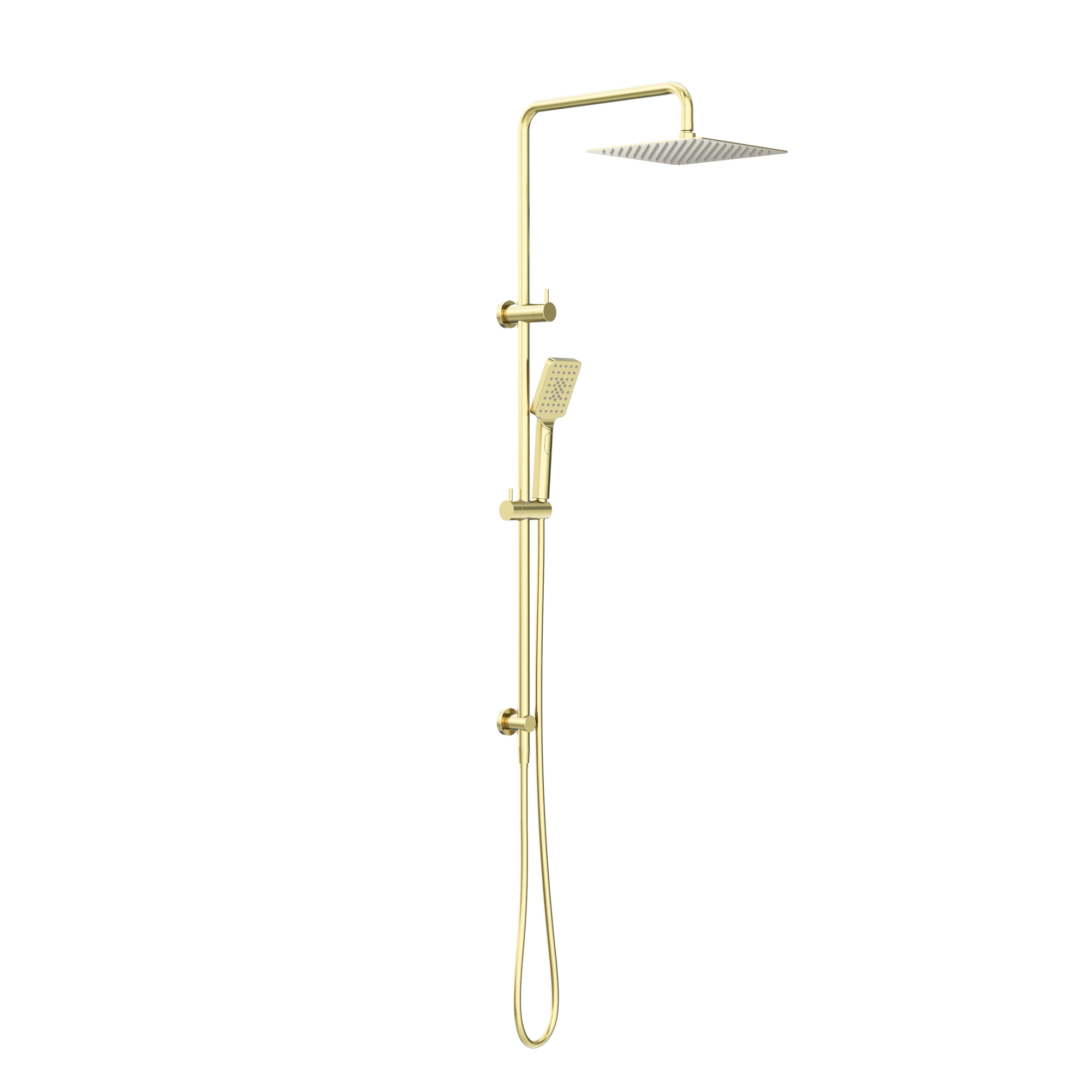 Square Project Twin Shower Brushed Gold