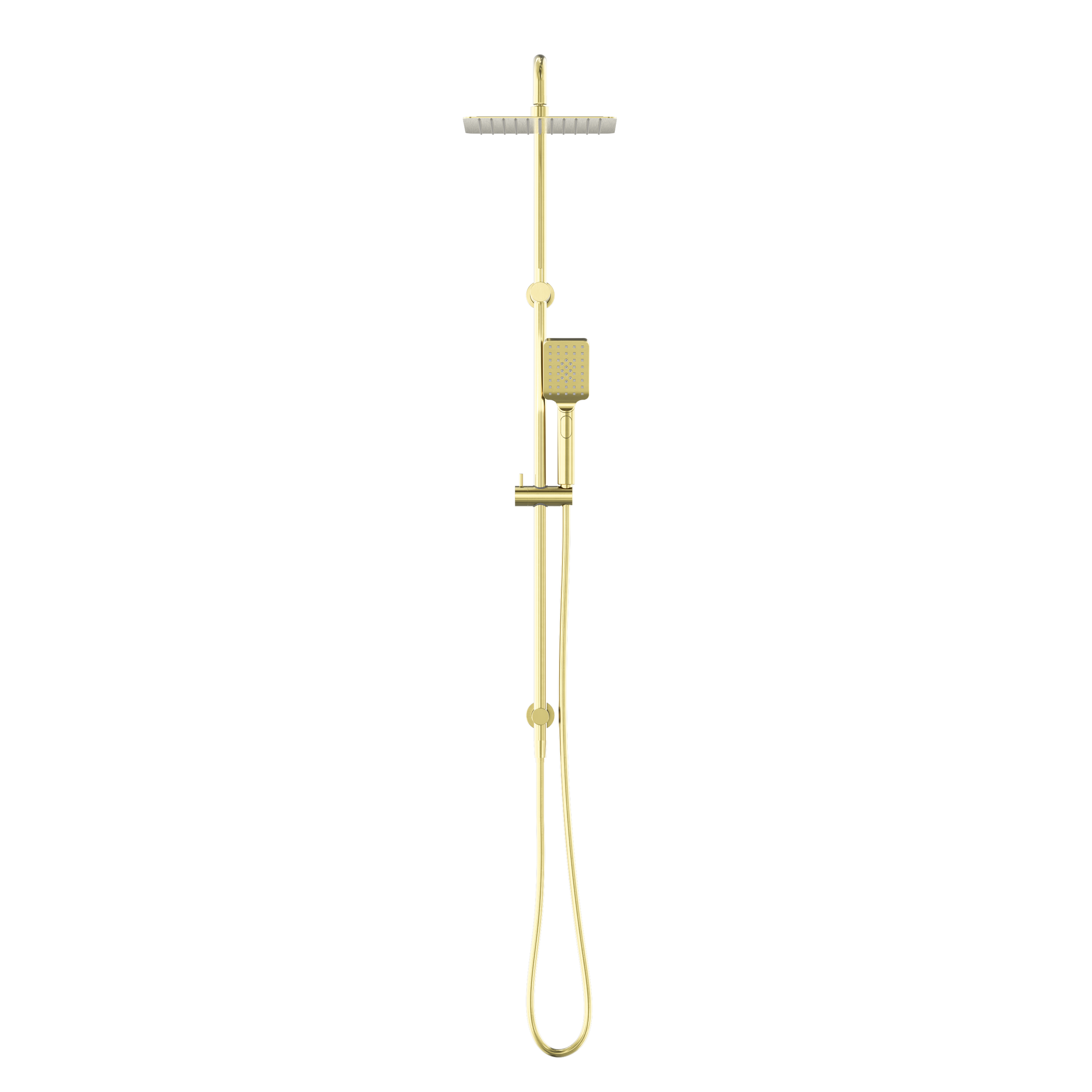 Square Project Twin Shower Brushed Gold