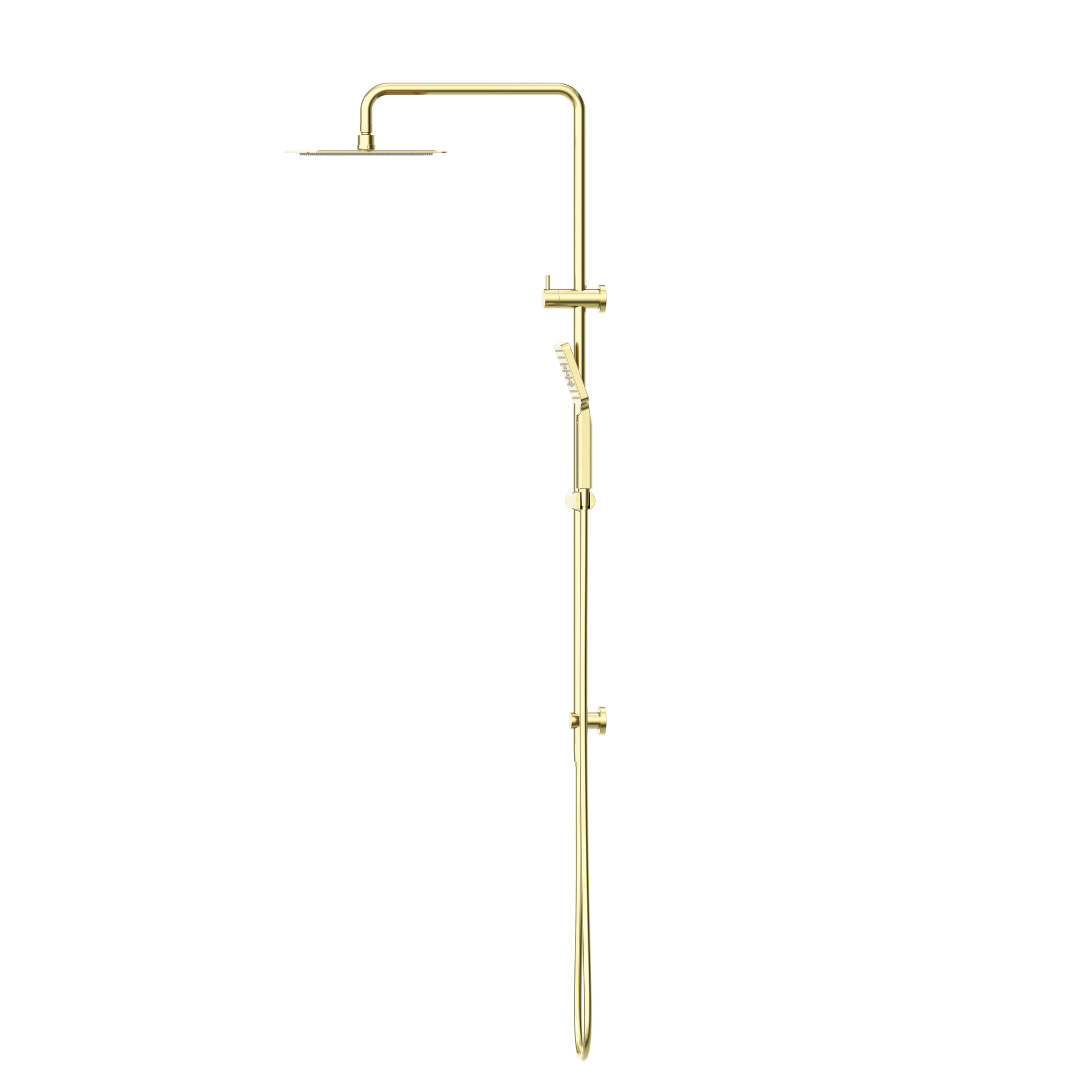 Square Project Twin Shower Brushed Gold