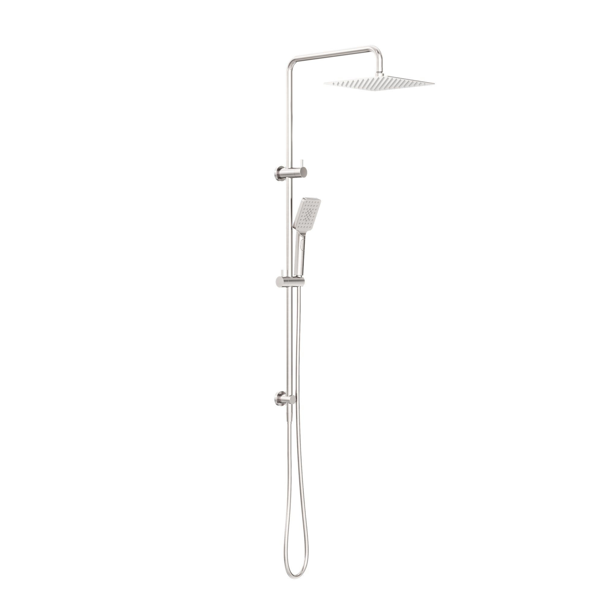 Square Project Twin Shower Brushed Nickel