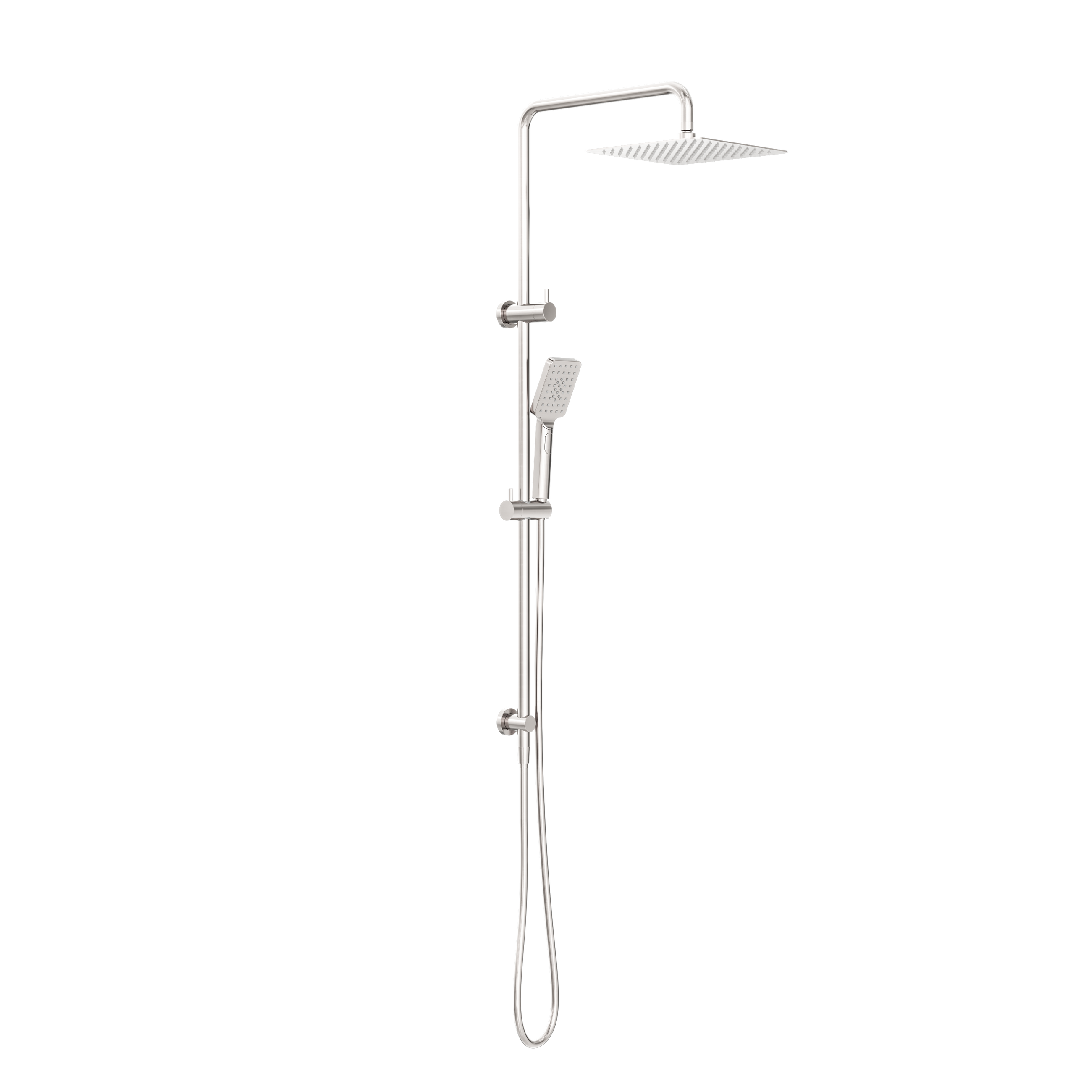 Square Project Twin Shower Brushed Nickel