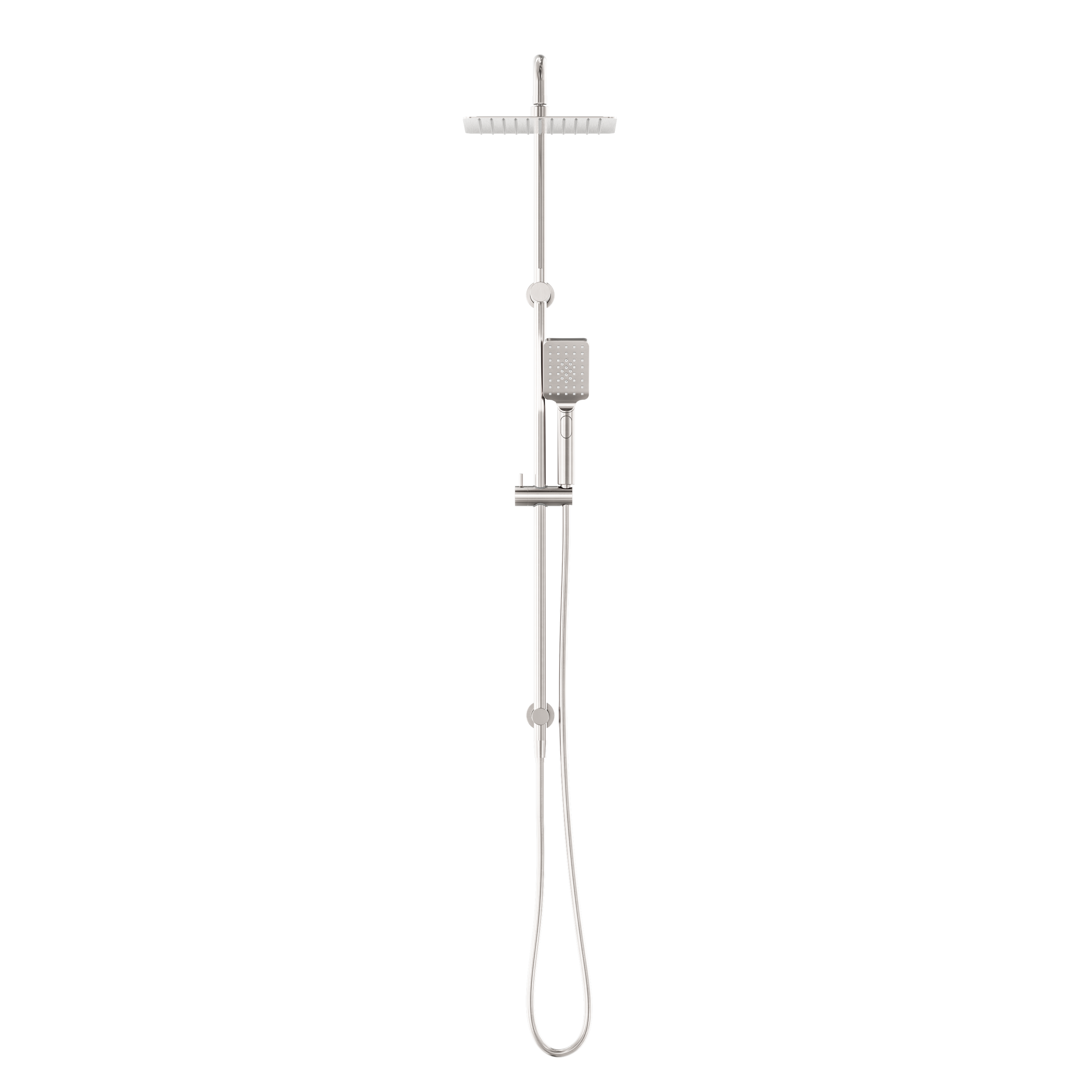 Square Project Twin Shower Brushed Nickel