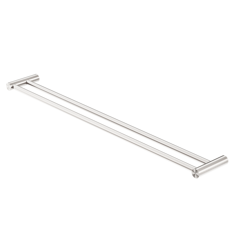 New Mecca Double Towel Rail 800mm Brushed Nickel