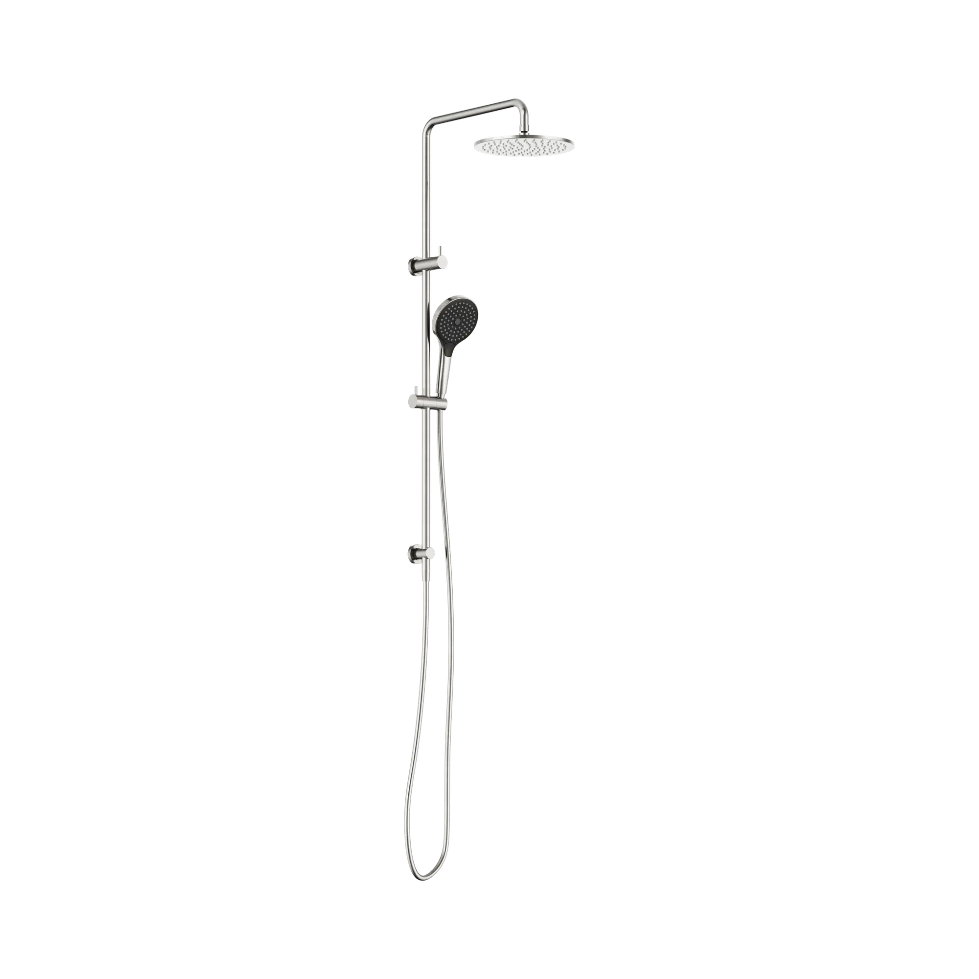 Round Twin Shower With Air Shower II Brushed Nickel