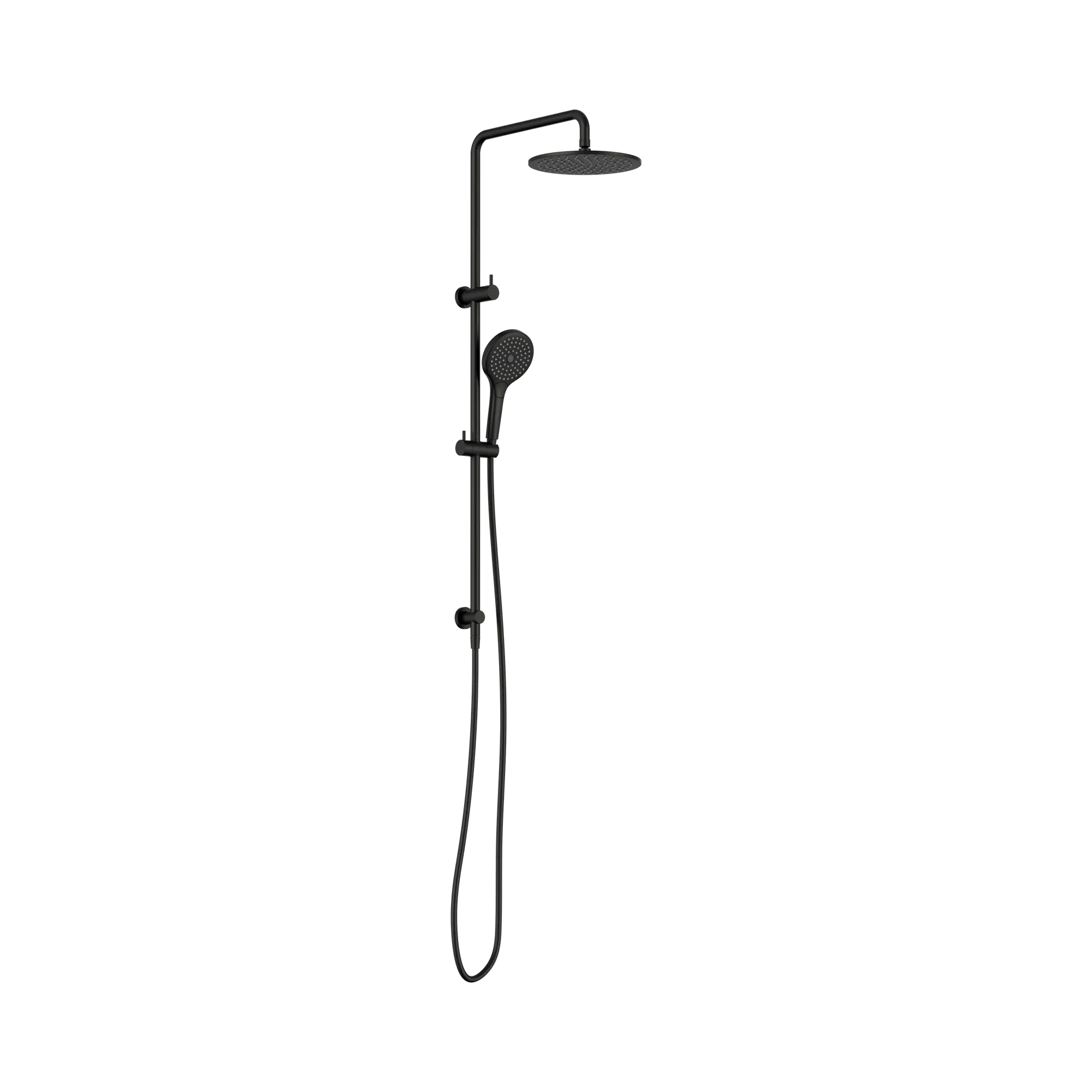 Round Twin Shower With Air Shower II Matte Black