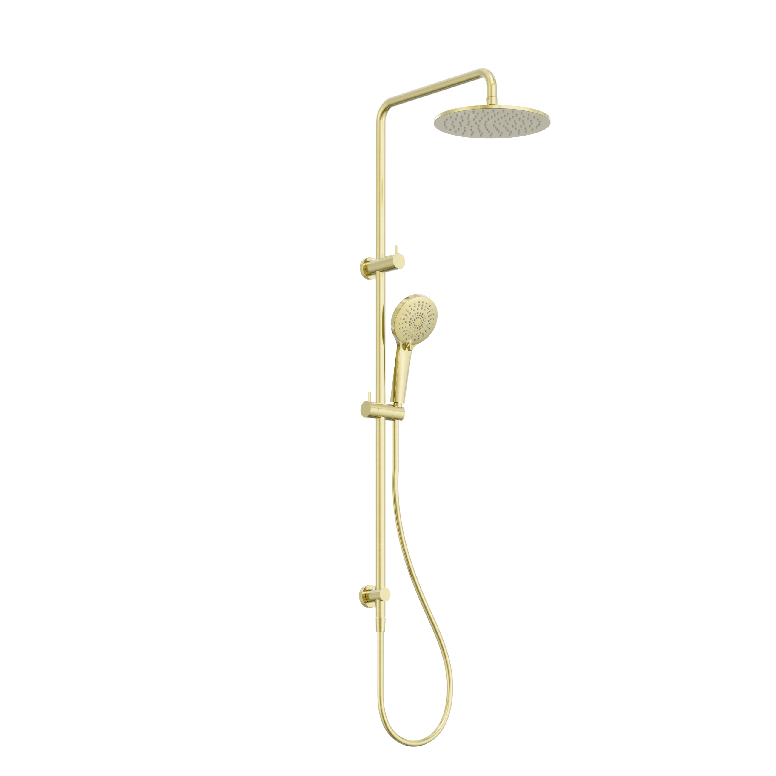 Round Twin Shower Brushed Gold