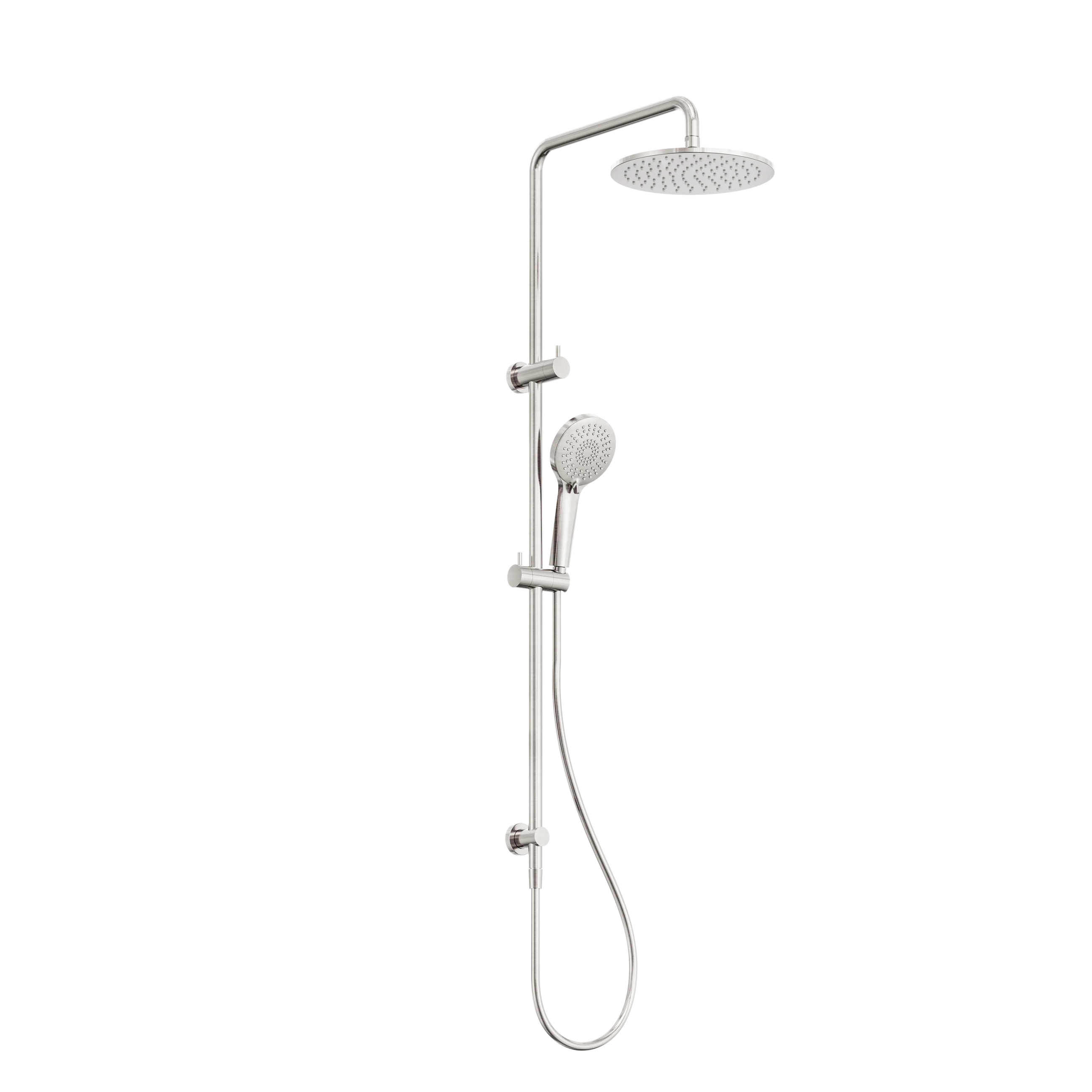 Round Twin Shower Brushed Nickel