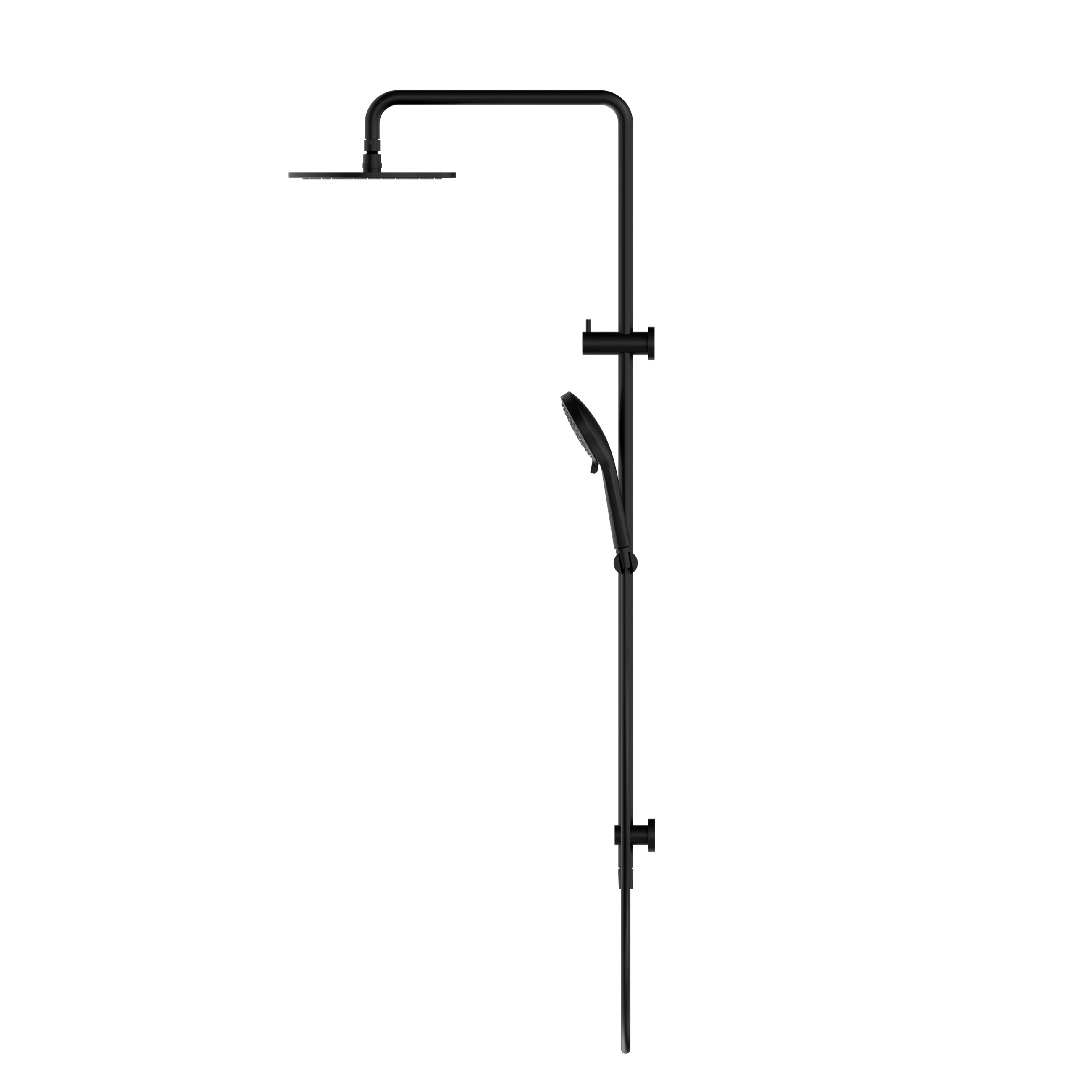 Round Twin Shower Matte Black