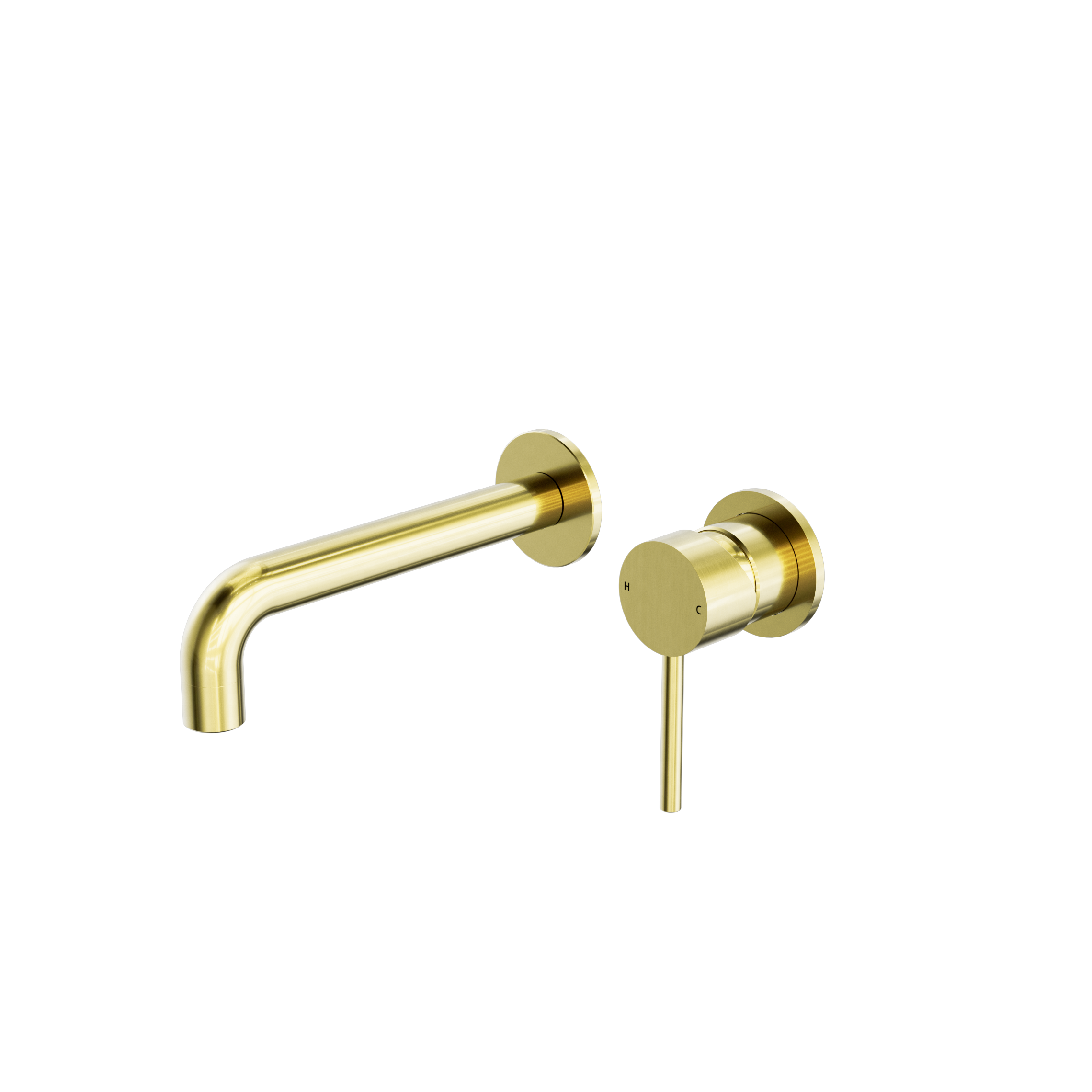 Dolce Wall Basin/Bath Mixer Separate Back Plate Brushed Gold