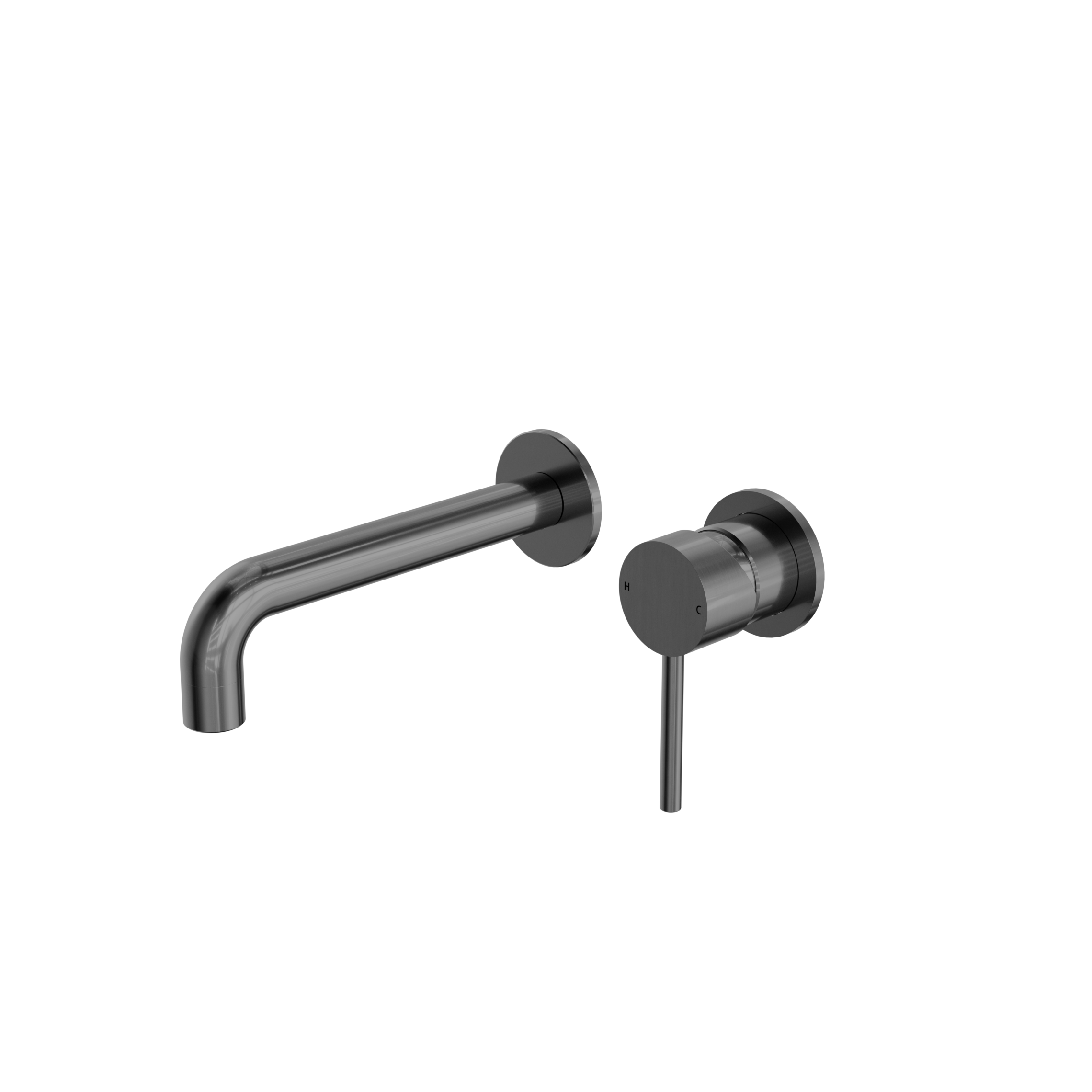 Dolce Wall Basin/Bath Mixer Separate Back Plate Gun Metal