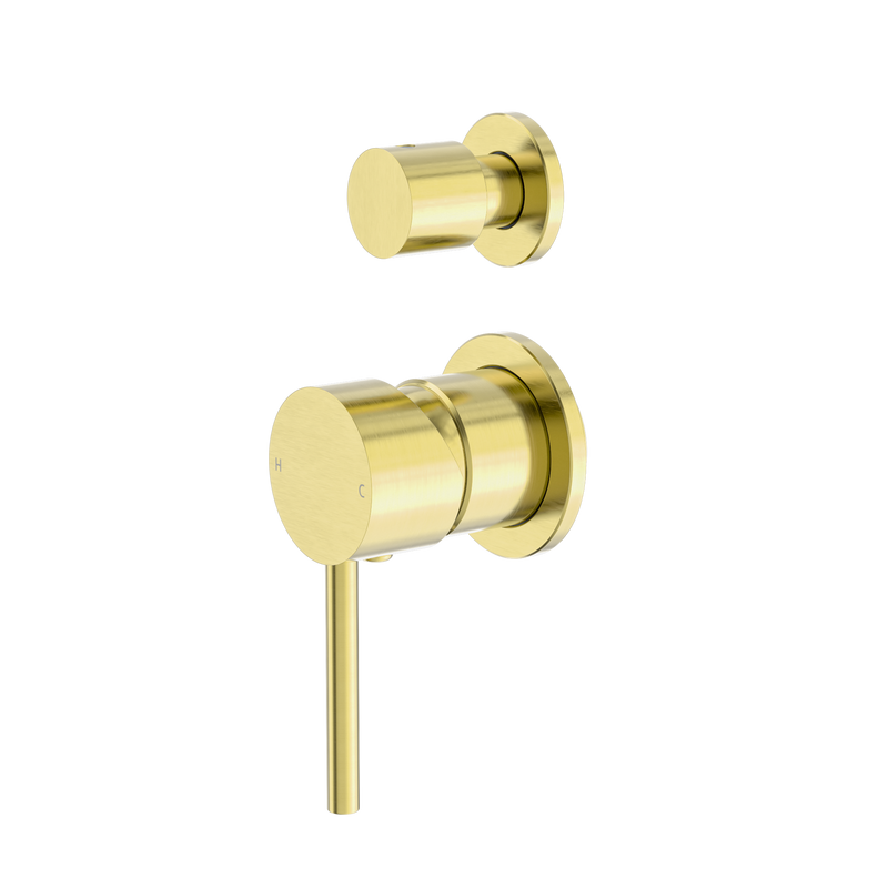 Dolce Shower Mixer With Diverter Separate Back Plate Brushed Gold