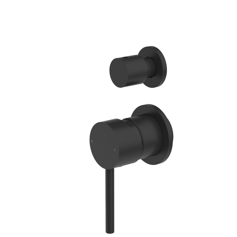 Dolce Shower Mixer With Diverter Separate Back Plate Matte Black