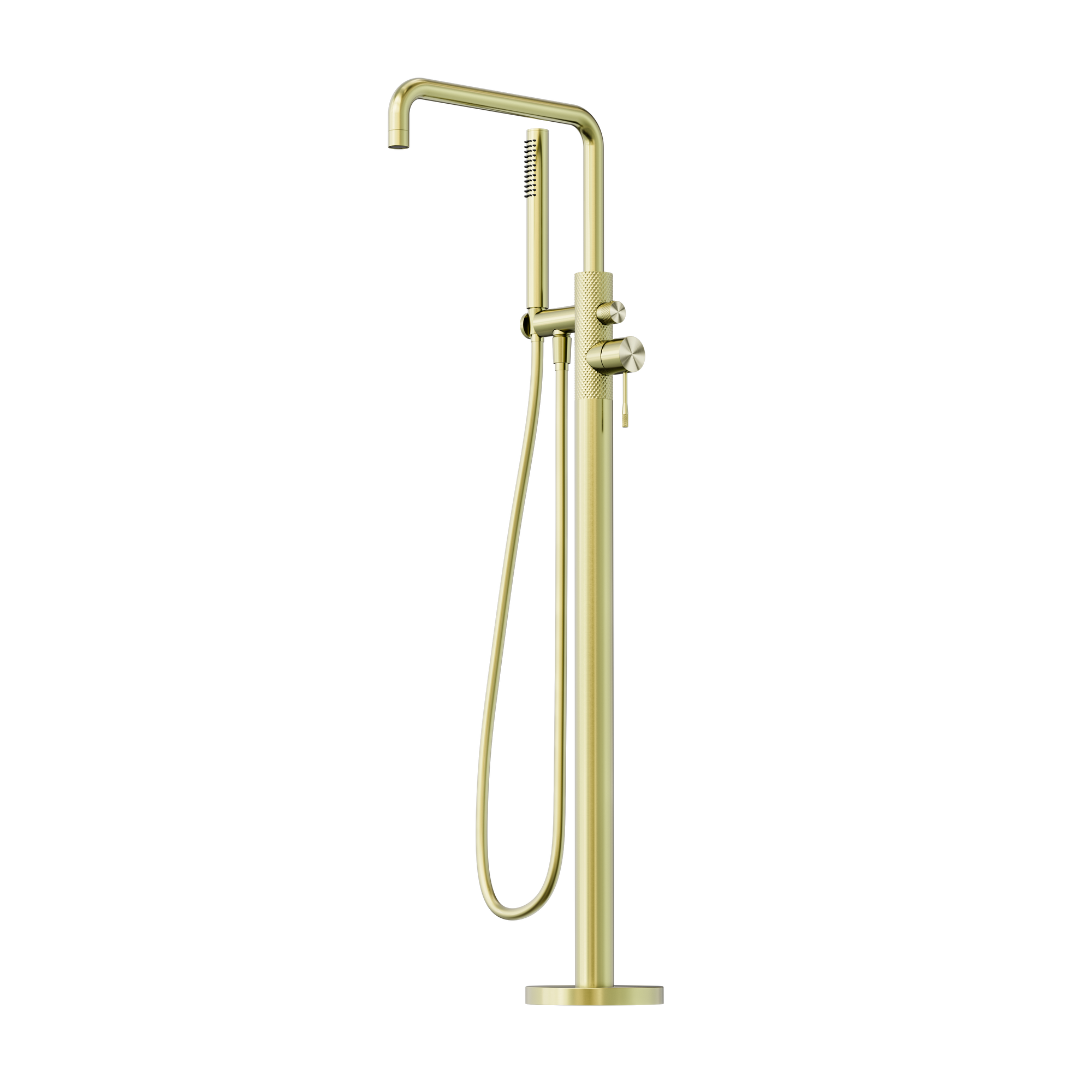 Opal Freestanding Bath Mixer With Hand Shower Brushed Gold