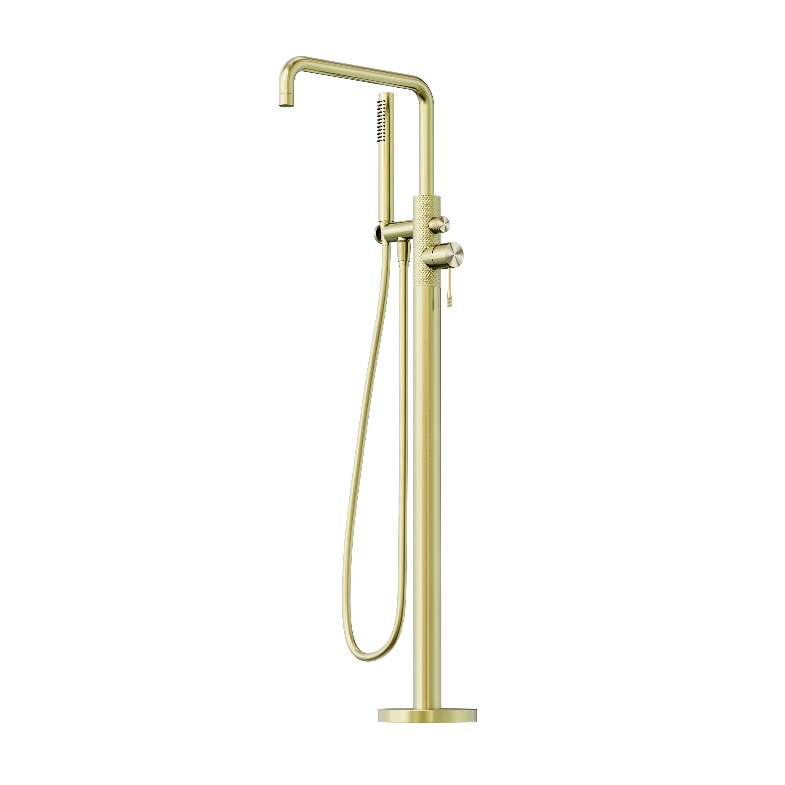 Opal Freestanding Bath Mixer With Hand Shower Brushed Gold