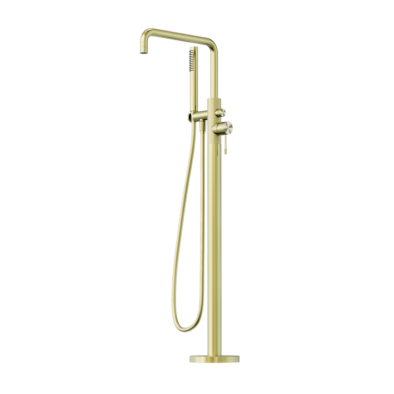Opal Freestanding Bath Mixer With Hand Shower Brushed Gold