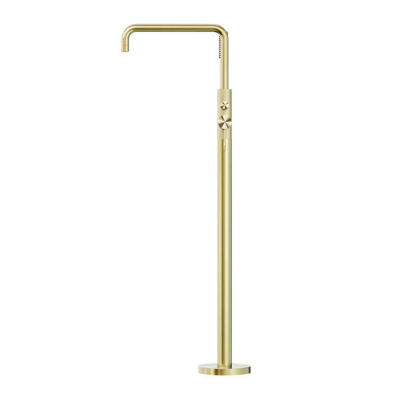 Opal Freestanding Bath Mixer With Hand Shower Brushed Gold