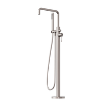 Opal Freestanding Bath Mixer With Hand Shower Brushed Nickel