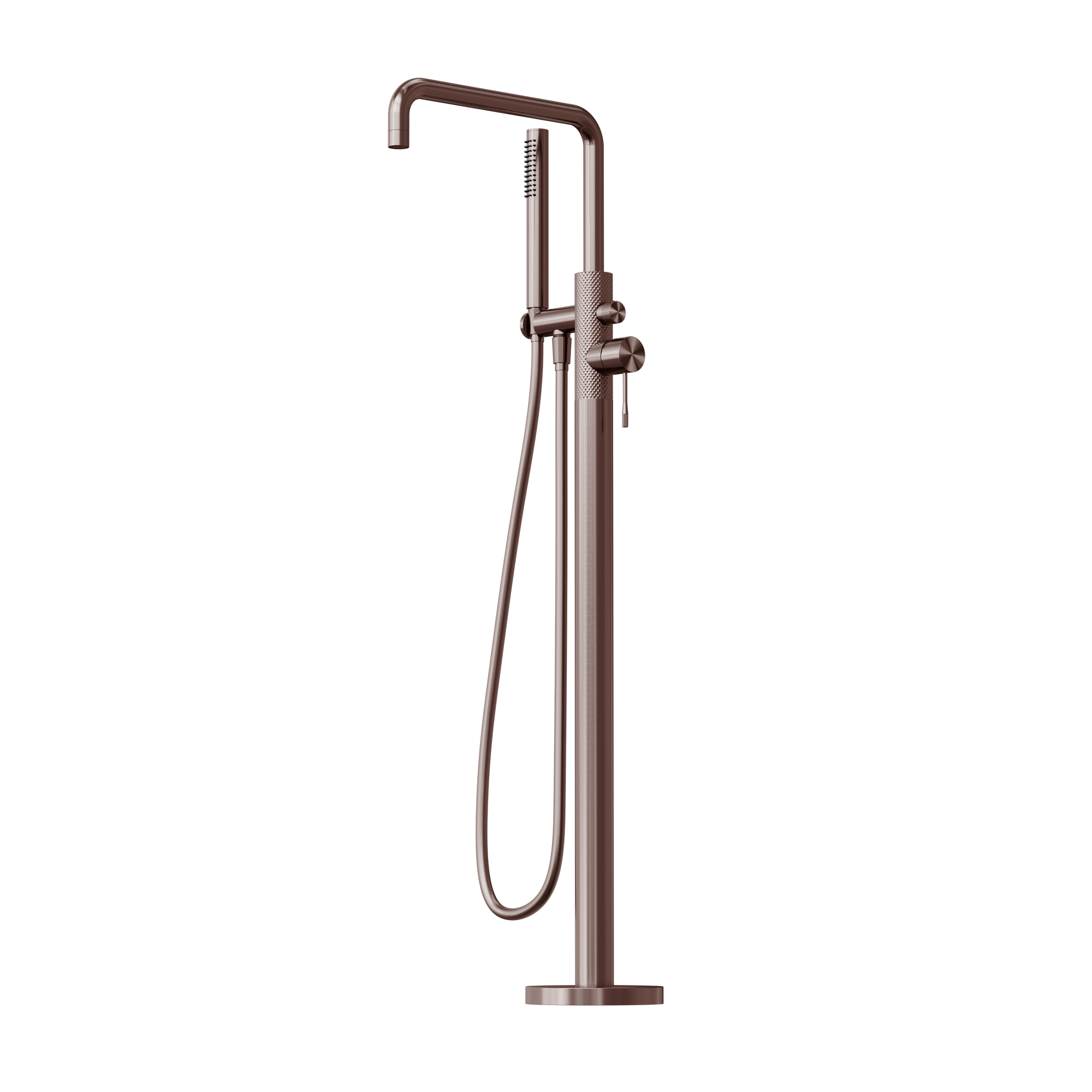 Opal Freestanding Bath Mixer With Hand Shower Brushed Bronze