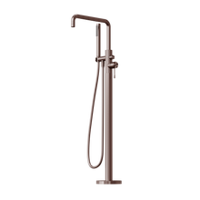Opal Freestanding Bath Mixer With Hand Shower Brushed Bronze