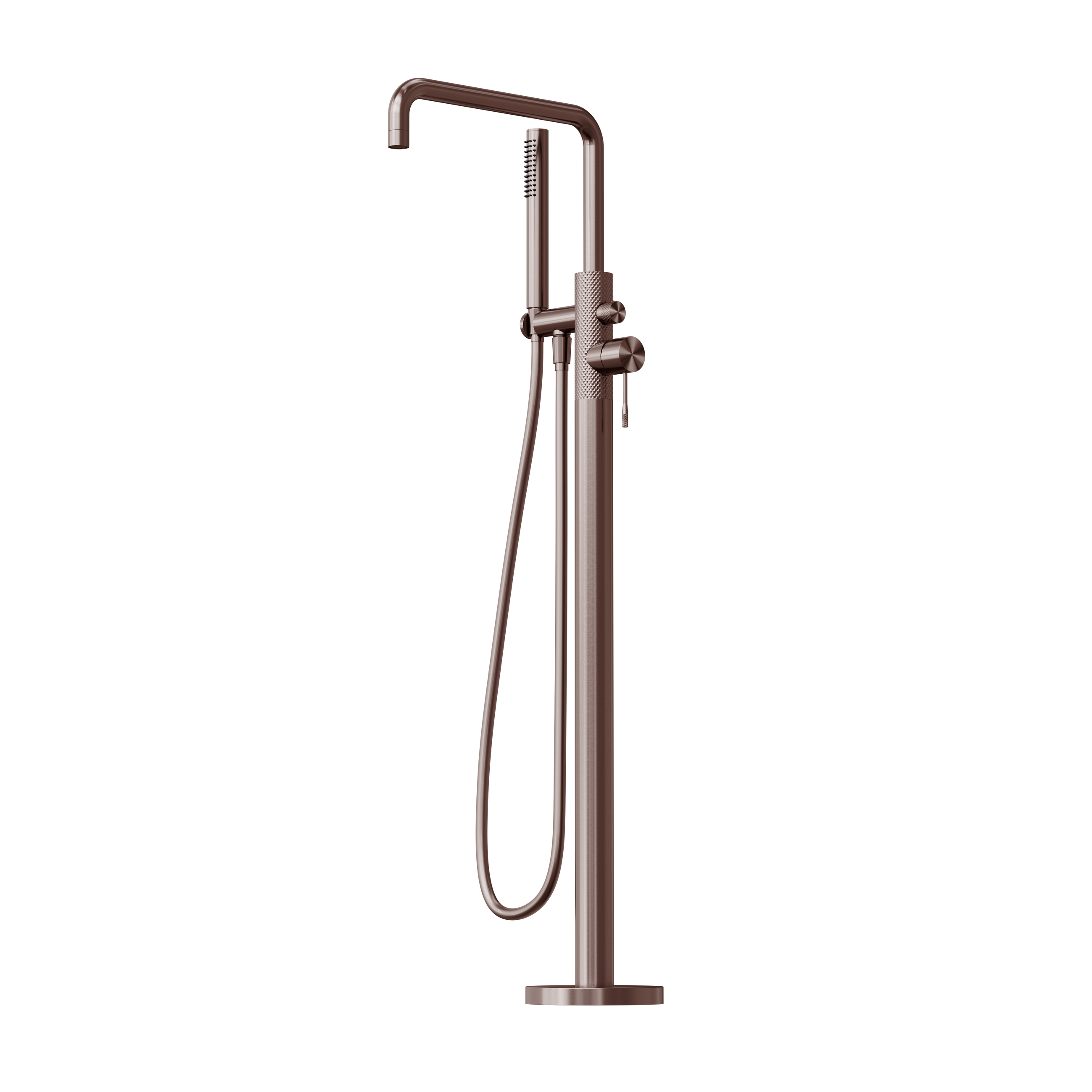 Opal Freestanding Bath Mixer With Hand Shower Brushed Bronze