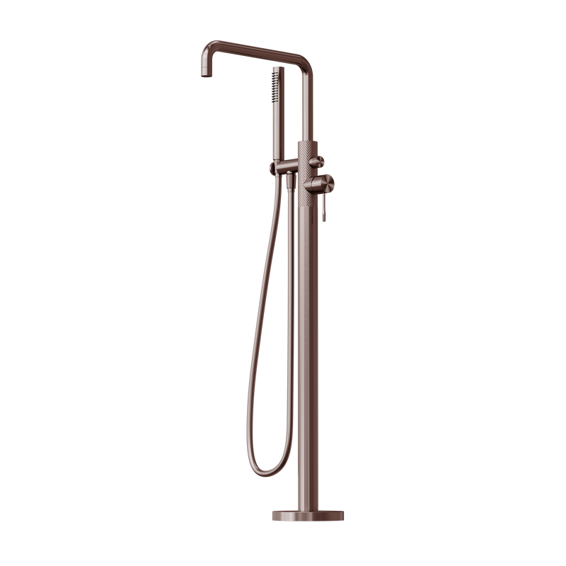 Opal Freestanding Bath Mixer With Hand Shower Brushed Bronze