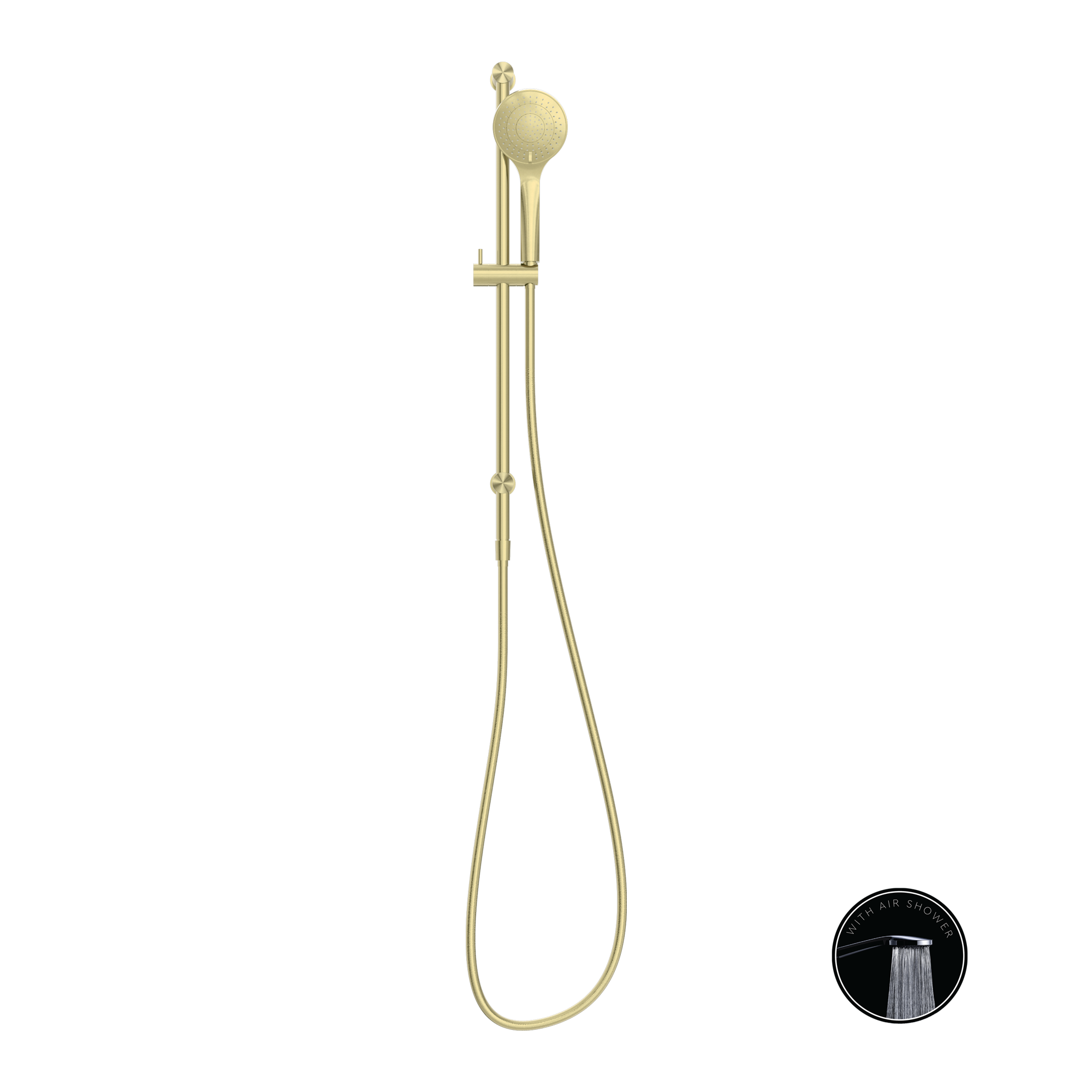 Opal Shower Rail With Air Shower Brushed Gold