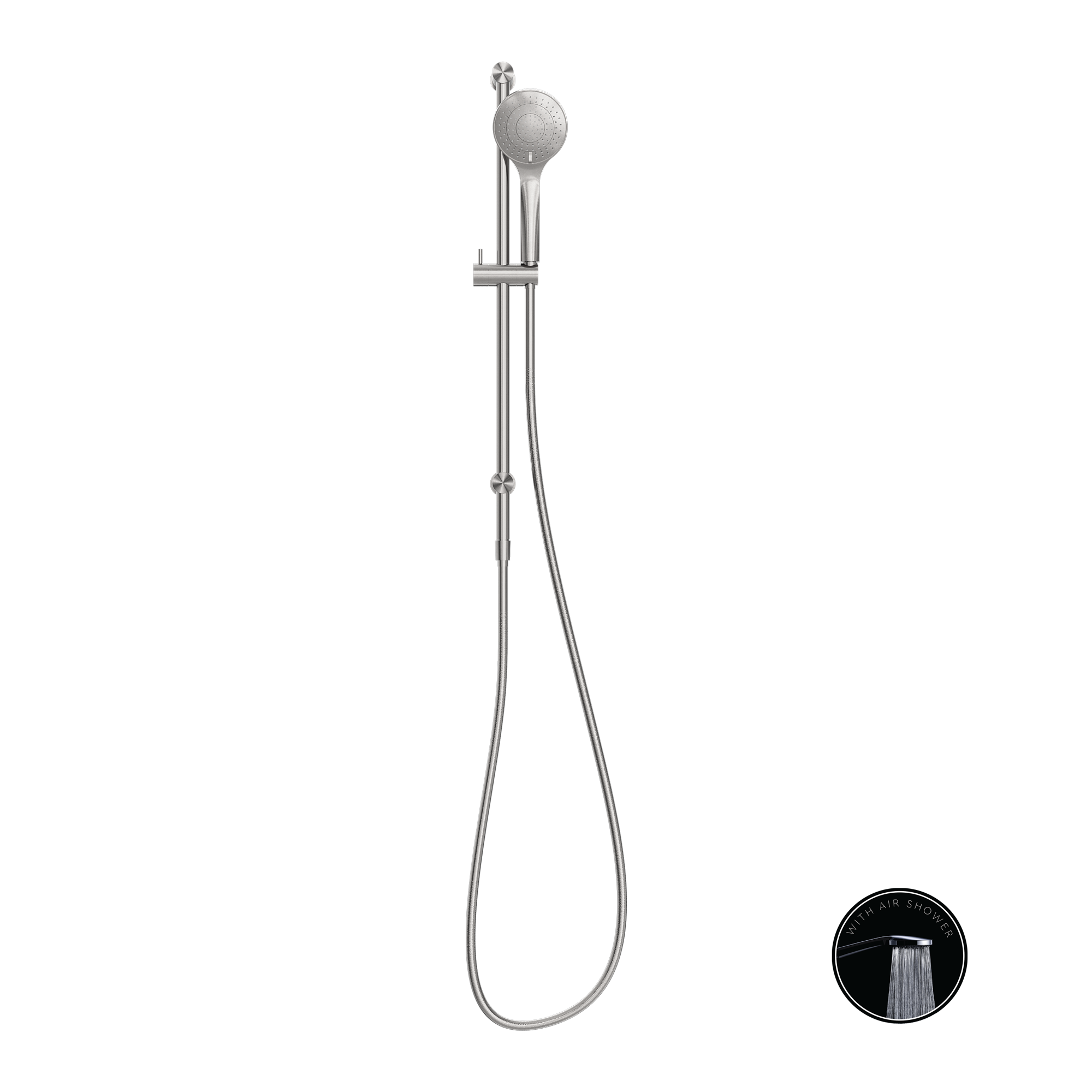 Opal Shower Rail With Air Shower Brushed Nickel