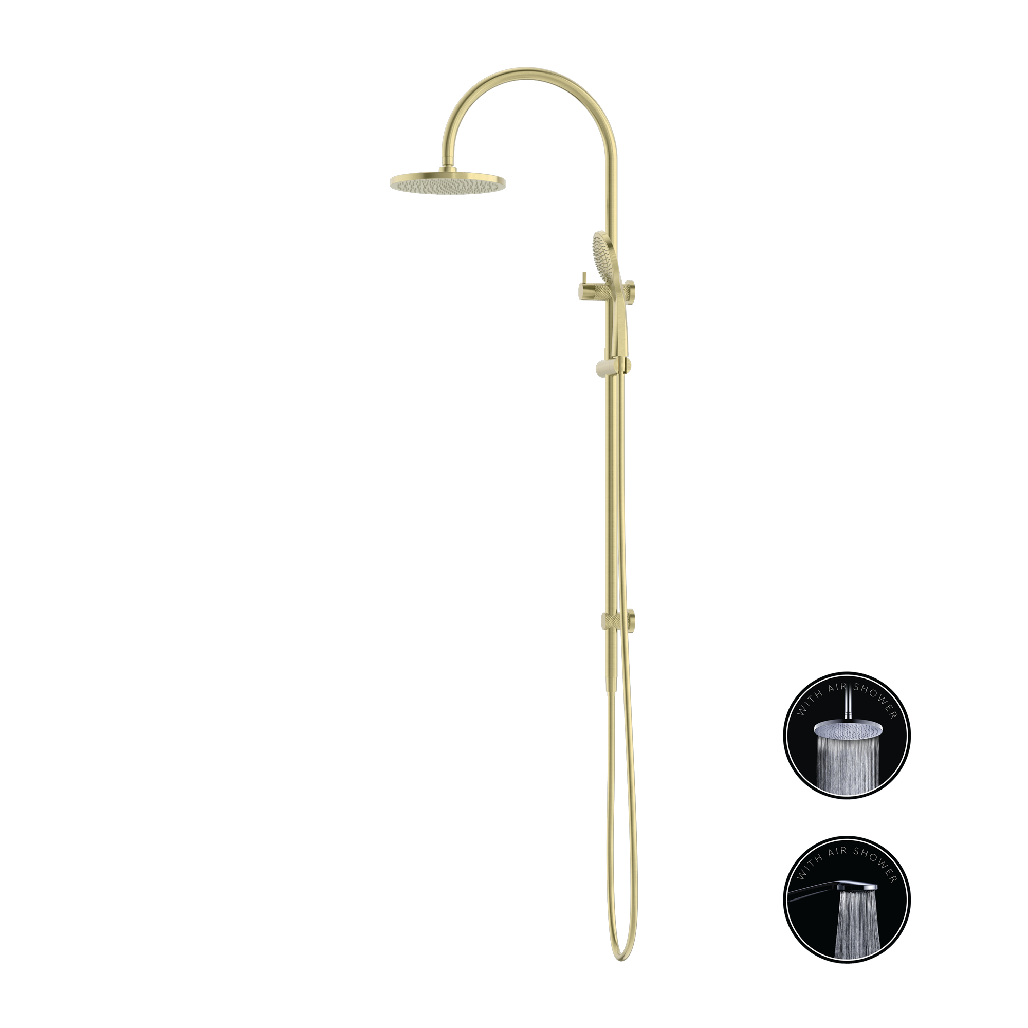 Opal Twin Shower With Air Shower Brushed Gold