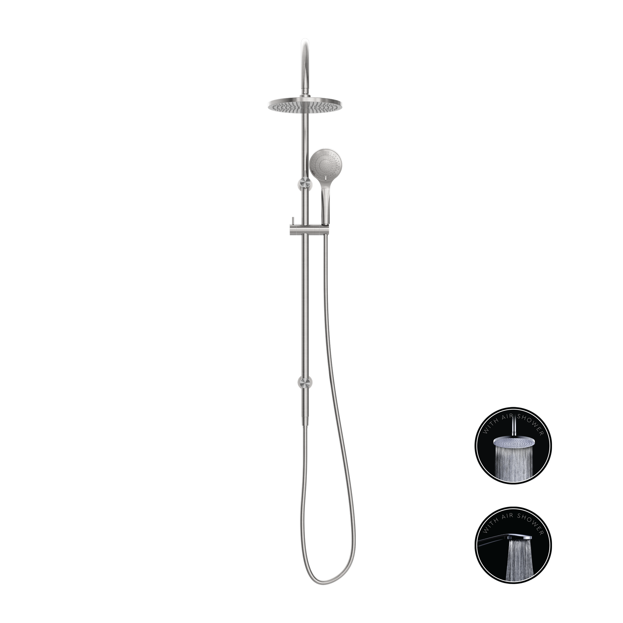 Opal Twin Shower With Air Shower Brushed Nickel