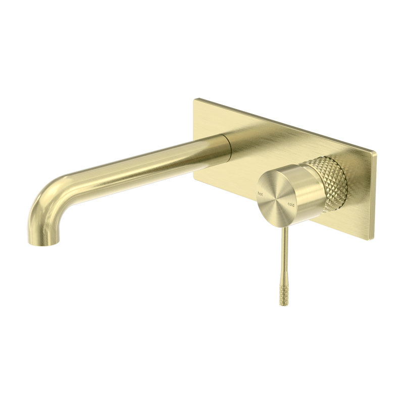 Opal Wall Basin/Bath Mixer 185mm Brushed Gold