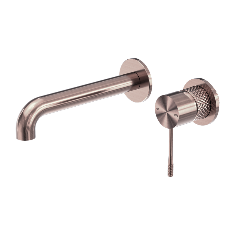 Opal Wall Basin/Bath Mixer Separate Back Plate 120mm Brushed Bronze