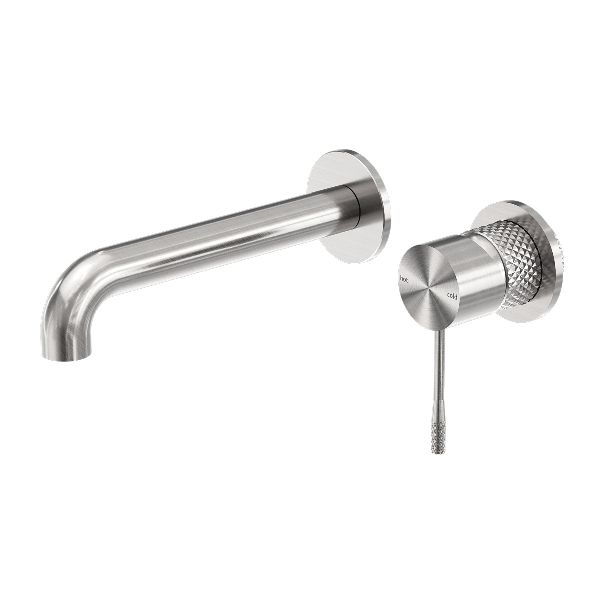 Opal Wall Basin/Bath Mixer Separate Back Plate 185mm Brushed Nickel