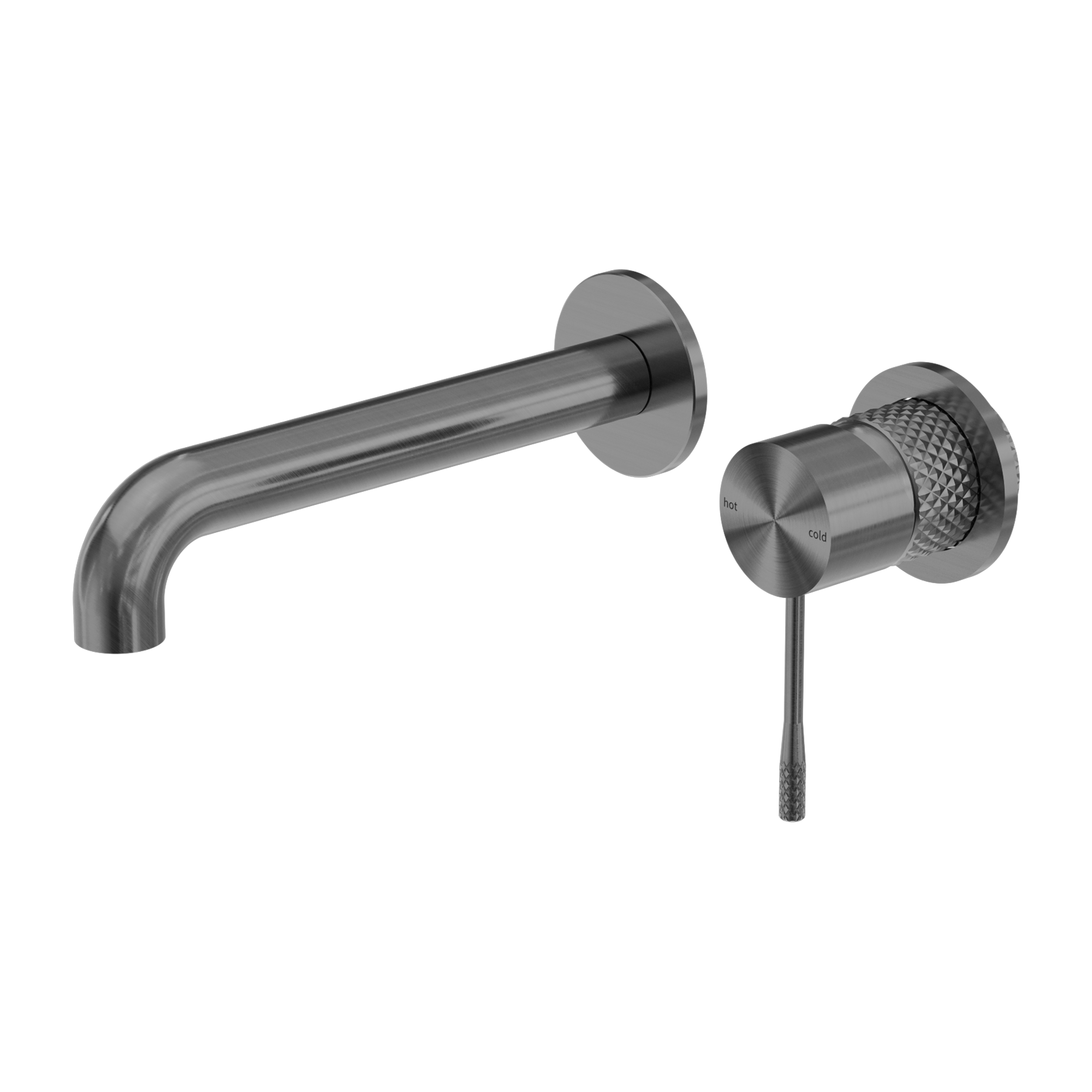 Opal Wall Basin/Bath Mixer Separate Back Plate 185mm Graphite